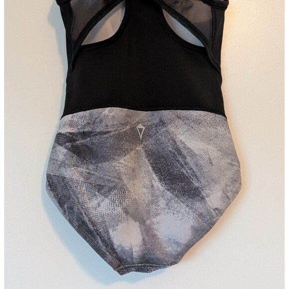 Ivivva by Lululemon Girls Size 6 Black Grey Dance Gymnastics Leotard Bodysuit - Picture 8 of 8